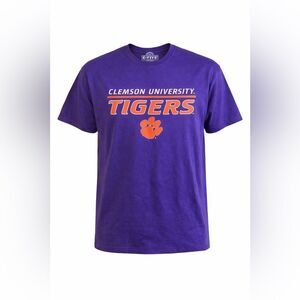 Clemson South Carolina Football Purple Tigers University T-Shirt Top Size XL